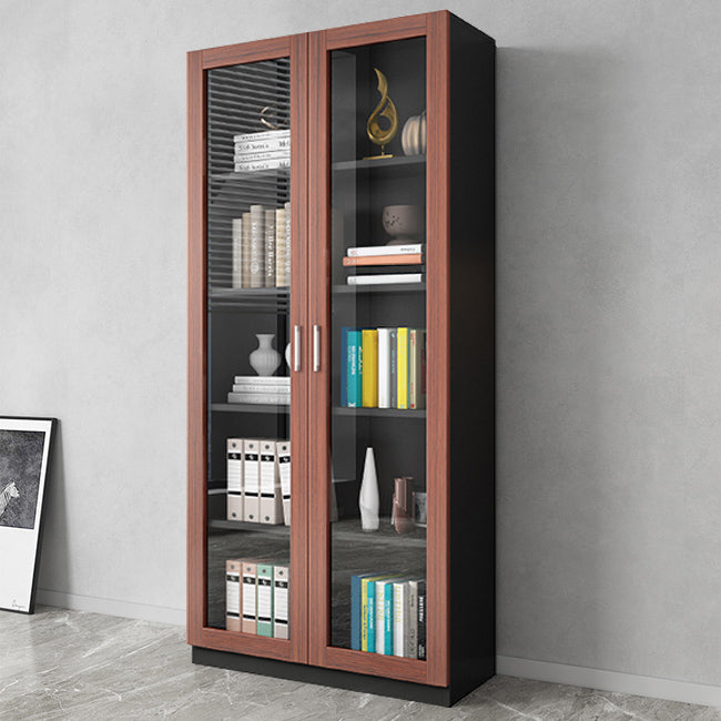 Contemporary Engineer Wood Bookshelf Closed Back Bookcase with Door for Home Office