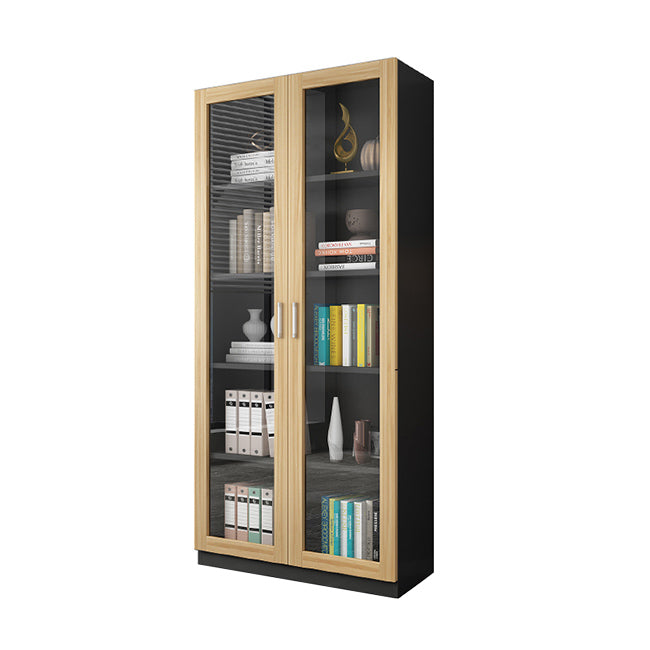 Contemporary Engineer Wood Bookshelf Closed Back Bookcase with Door for Home Office