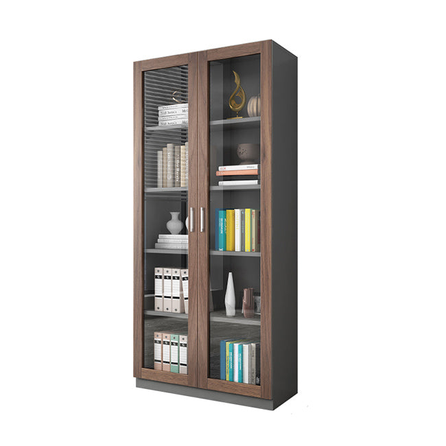 Contemporary Engineer Wood Bookshelf Closed Back Bookcase with Door for Home Office