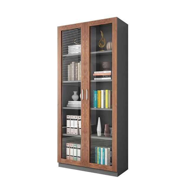 Contemporary Engineer Wood Bookshelf Closed Back Bookcase with Door for Home Office