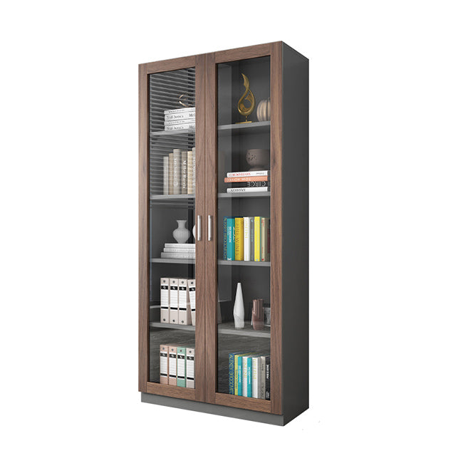 Contemporary Engineer Wood Bookshelf Closed Back Bookcase with Door for Home Office
