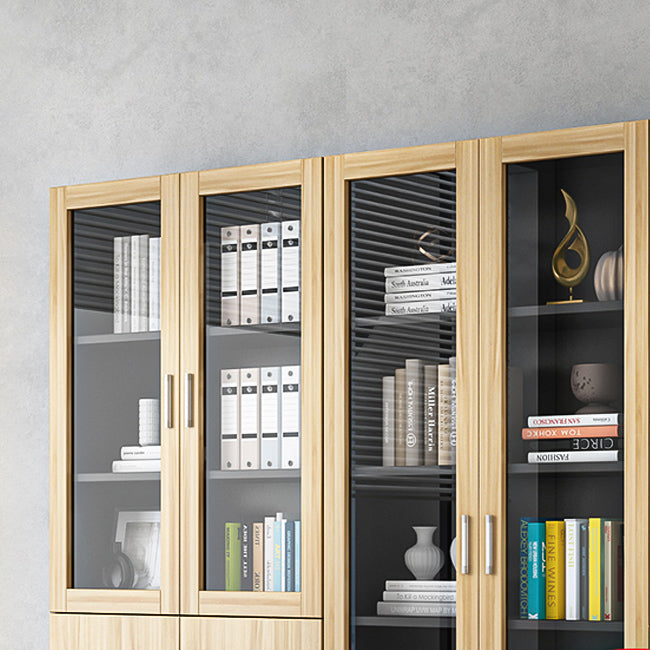 Contemporary Engineer Wood Bookshelf Closed Back Bookcase with Door for Home Office