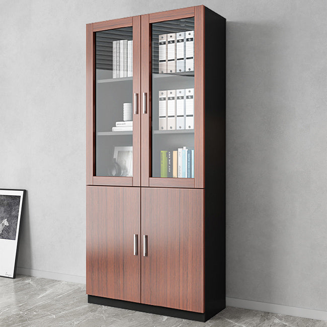 Contemporary Engineer Wood Bookshelf Closed Back Bookcase with Door for Home Office