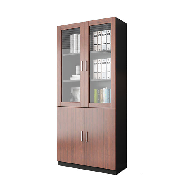 Contemporary Engineer Wood Bookshelf Closed Back Bookcase with Door for Home Office