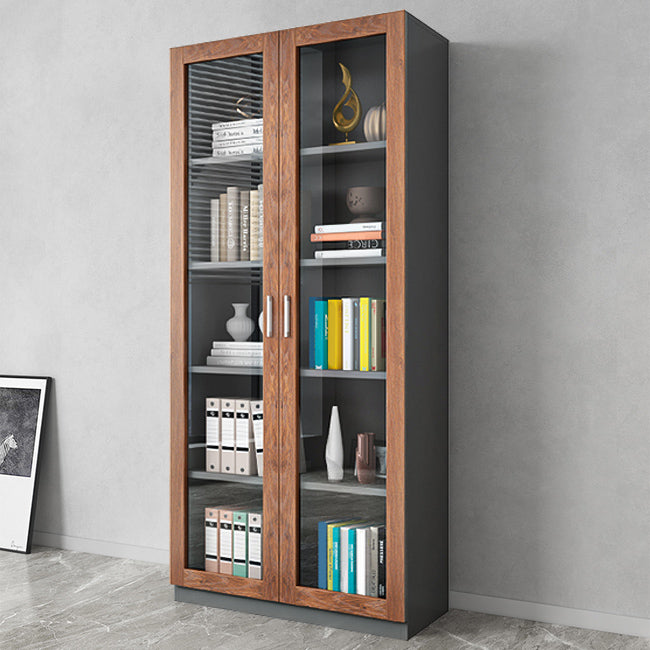 Contemporary Engineer Wood Bookshelf Closed Back Bookcase with Door for Home Office