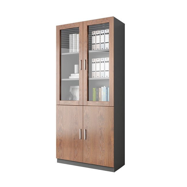Contemporary Engineer Wood Bookshelf Closed Back Bookcase with Door for Home Office