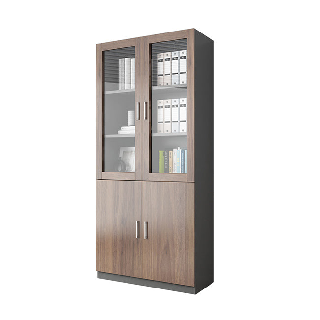 Contemporary Engineer Wood Bookshelf Closed Back Bookcase with Door for Home Office