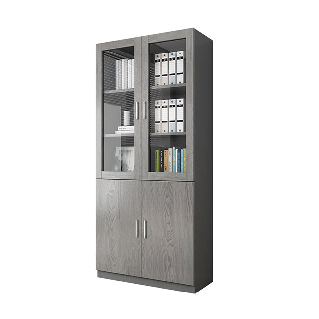 Contemporary Engineer Wood Bookshelf Closed Back Bookcase with Door for Home Office