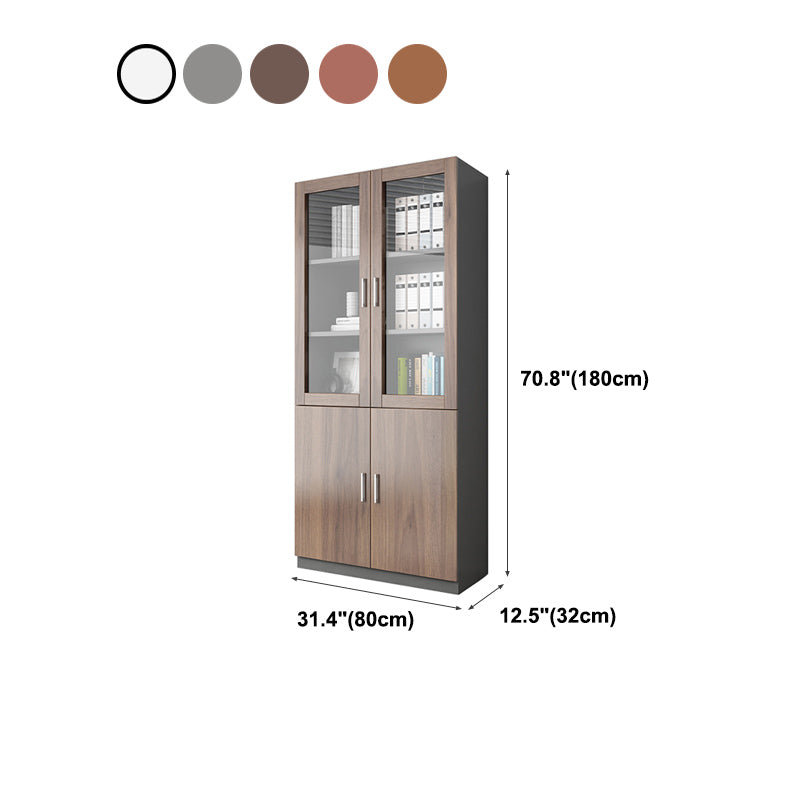 Contemporary Engineer Wood Bookshelf Closed Back Bookcase with Door for Home Office