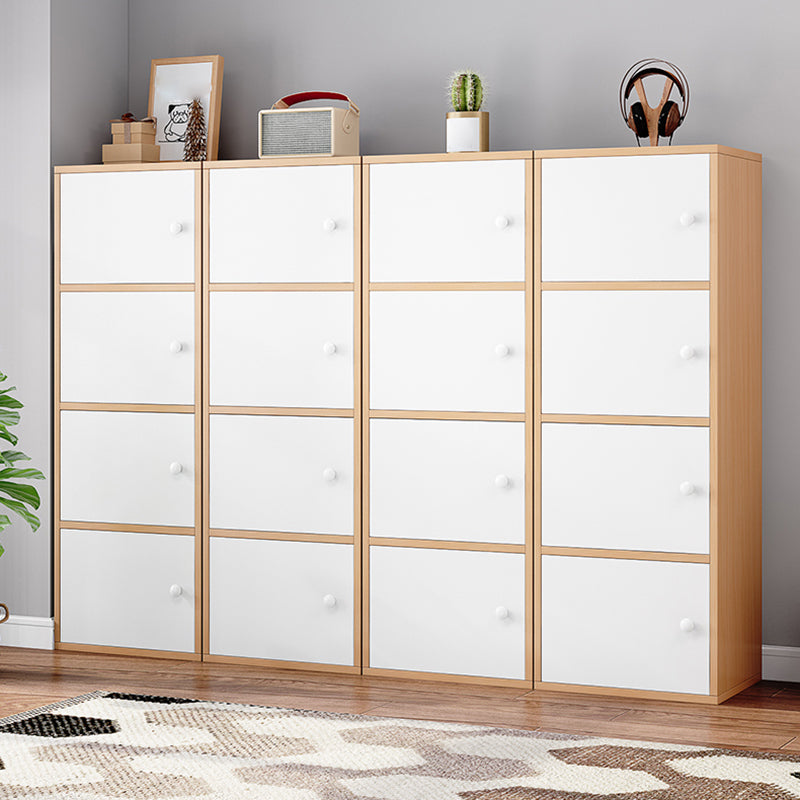 Modern Engineer Wood Bookshelf Closed Back Bookcase with Door for Home Office
