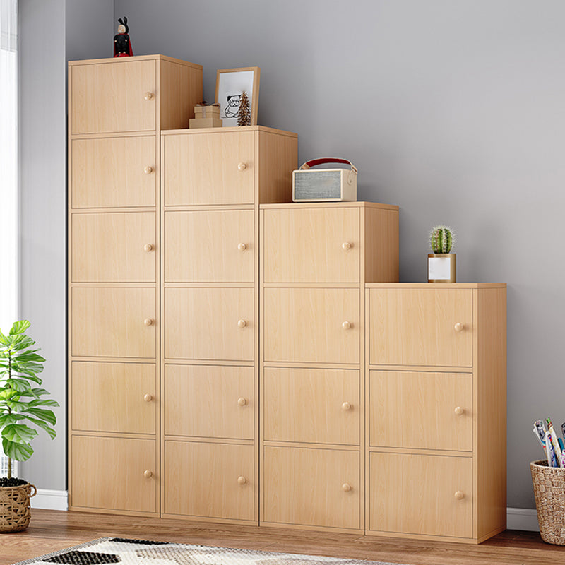 Modern Engineer Wood Bookshelf Closed Back Bookcase with Door for Home Office