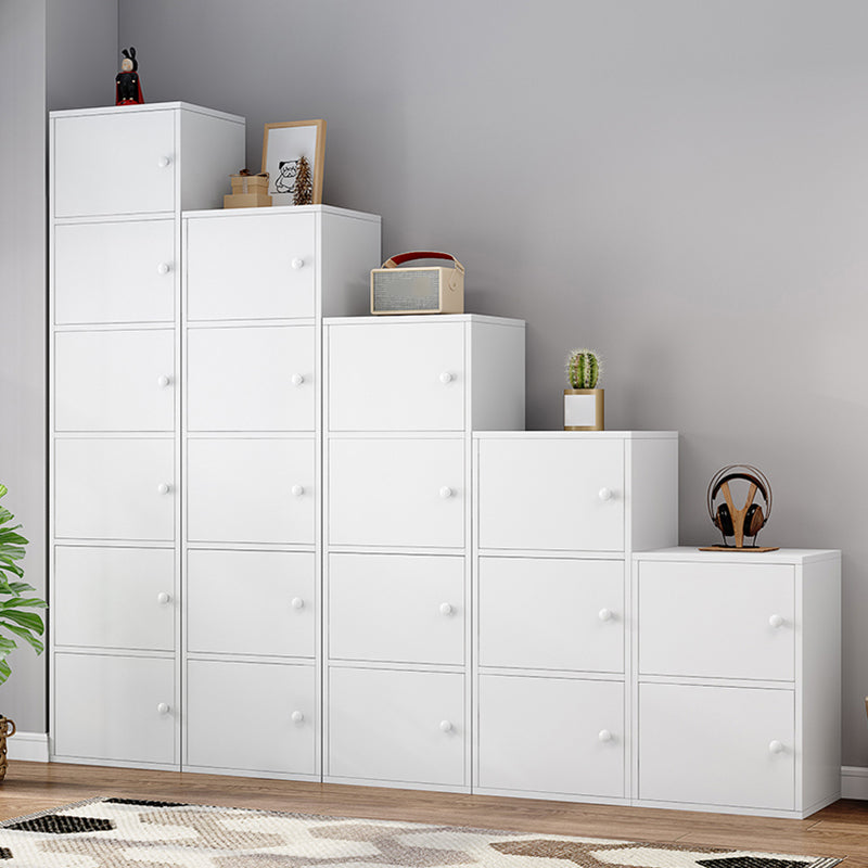 Modern Engineer Wood Bookshelf Closed Back Bookcase with Door for Home Office