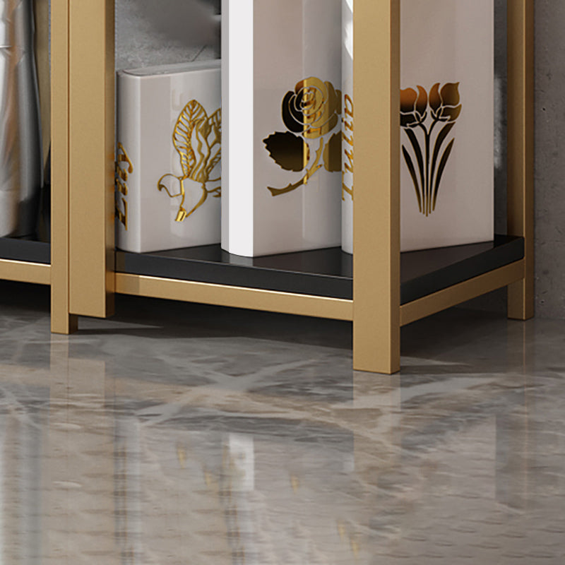 Modern Style Bookcase Gold Frame Metal Open Back Bookshelf for Home Office