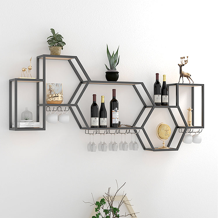 Modern Style Bookcase Wall Mounted Metal Bookshelf for Home Office