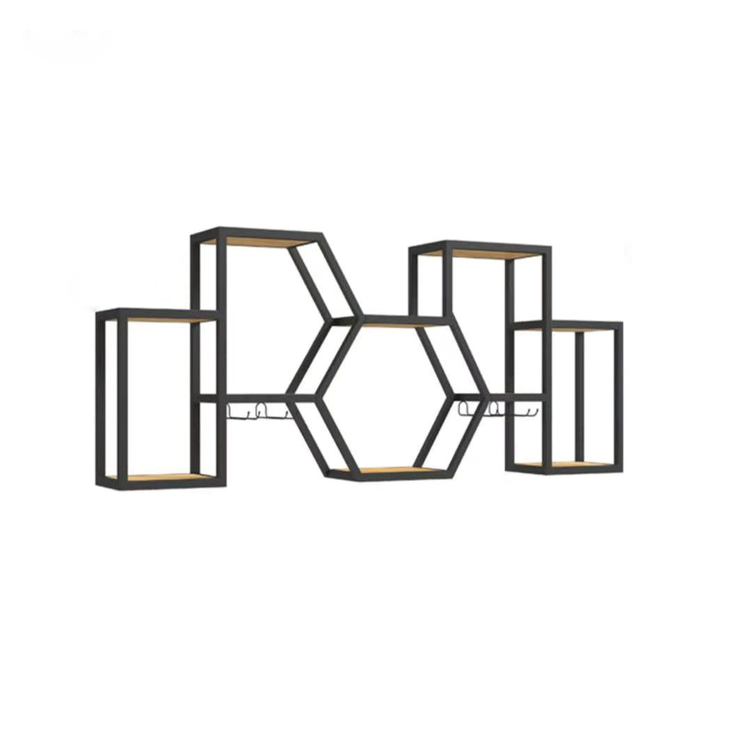 Modern Style Bookcase Wall Mounted Metal Bookshelf for Home Office