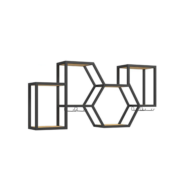 Modern Style Bookcase Wall Mounted Metal Bookshelf for Home Office