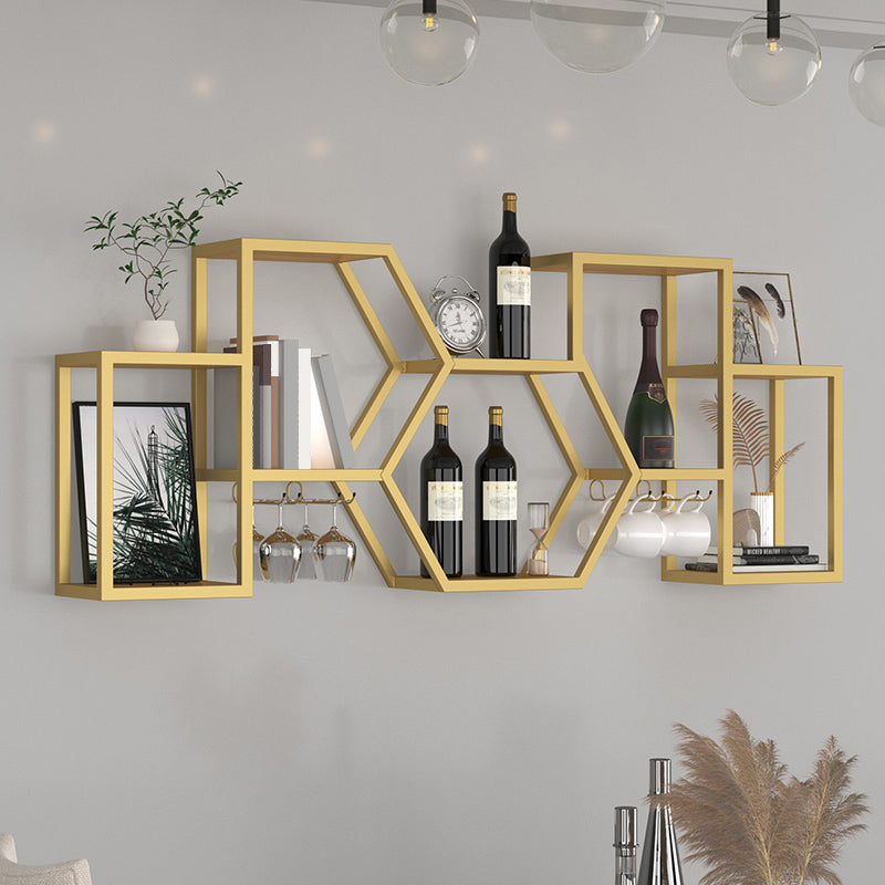 Modern Style Bookcase Wall Mounted Metal Bookshelf for Home Office