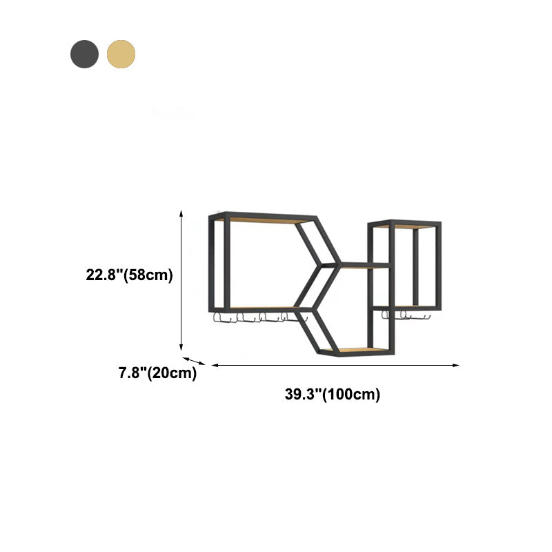 Modern Style Bookcase Wall Mounted Metal Bookshelf for Home Office