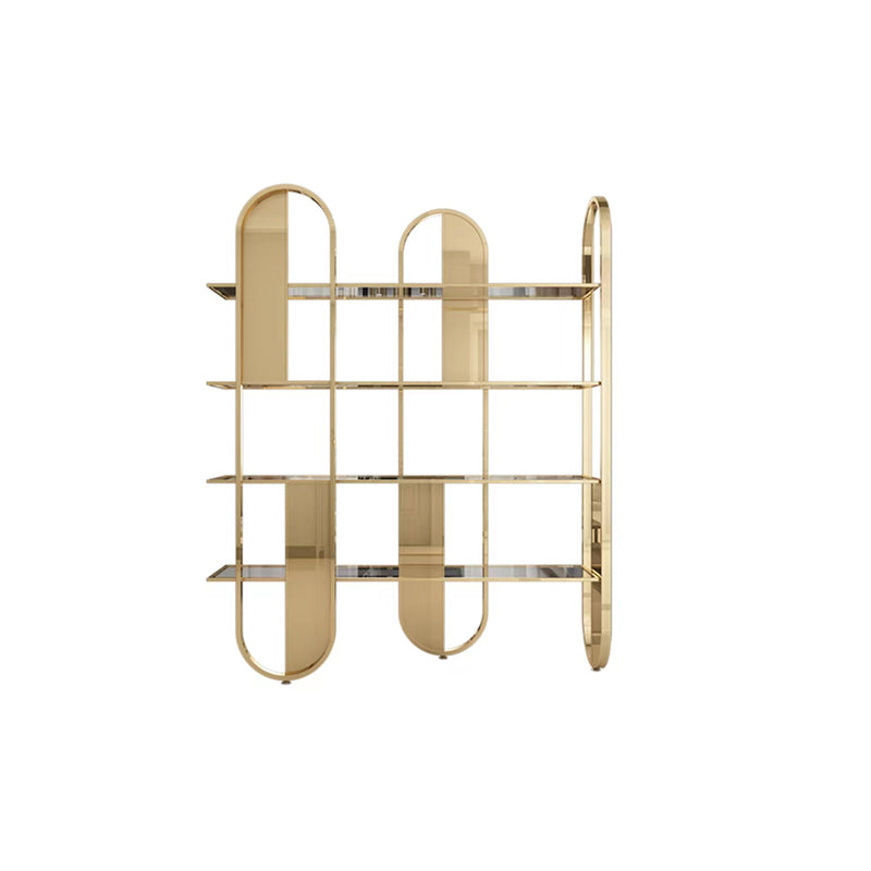 Geometric Modern Style Bookcase Metal Open Back Bookshelf for Home Office