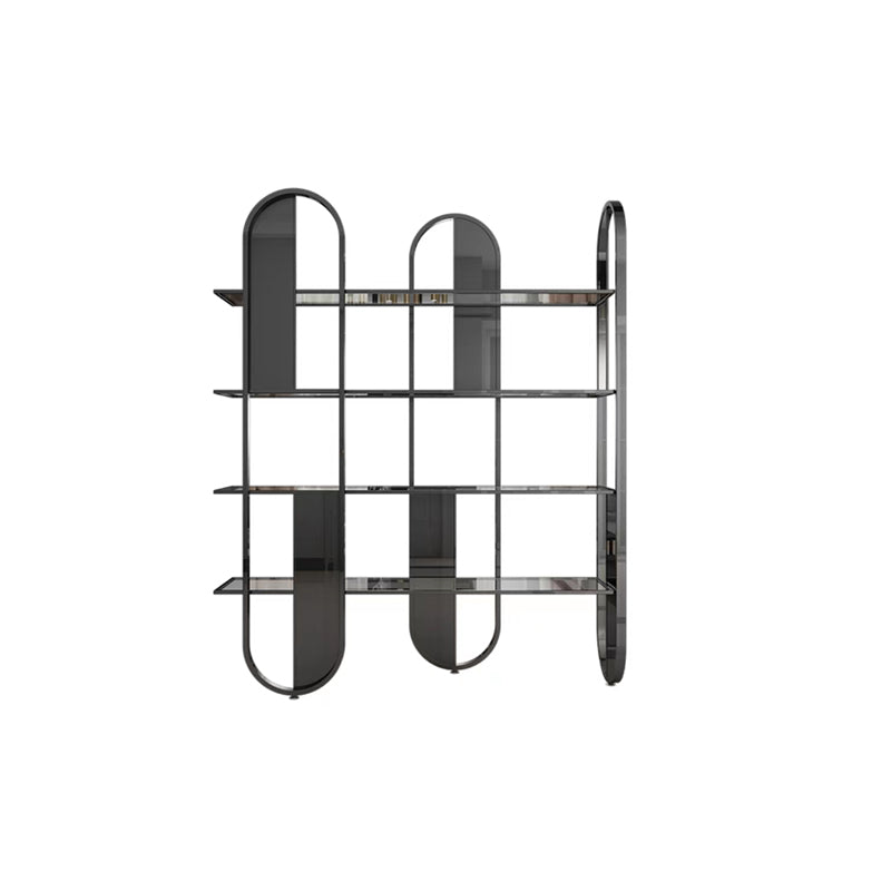 Geometric Modern Style Bookcase Metal Open Back Bookshelf for Home Office