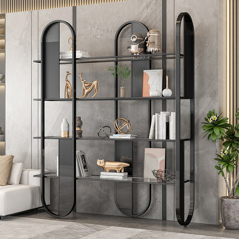 Geometric Modern Style Bookcase Metal Open Back Bookshelf for Home Office