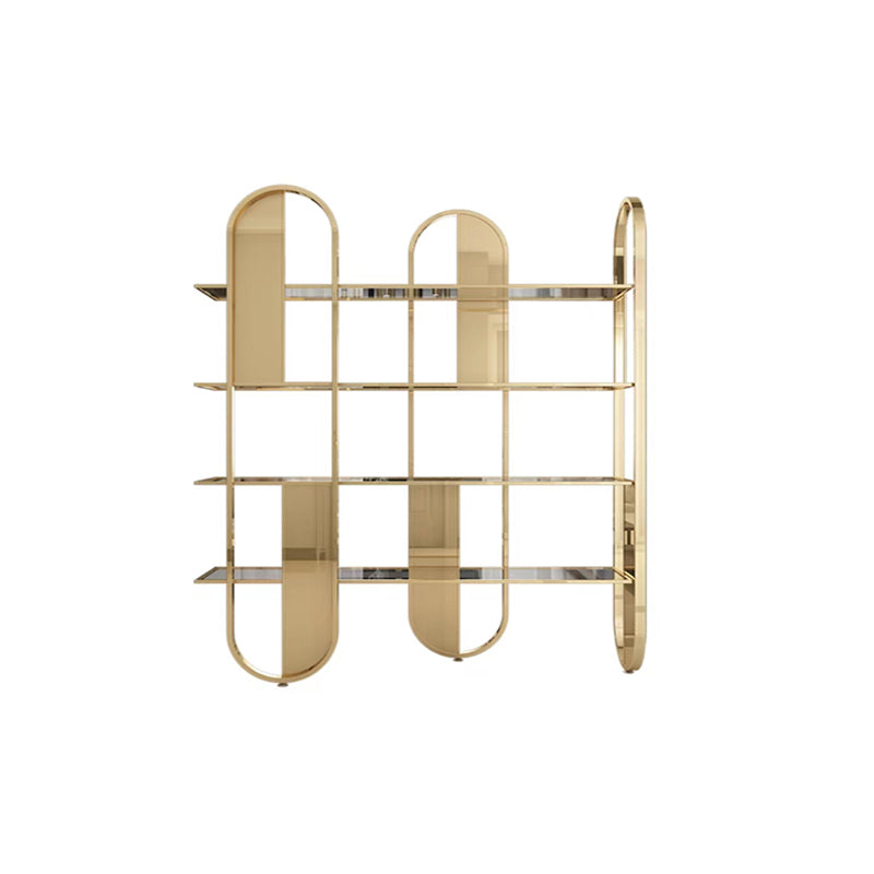 Geometric Modern Style Bookcase Metal Open Back Bookshelf for Home Office