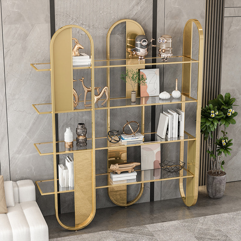 Geometric Modern Style Bookcase Metal Open Back Bookshelf for Home Office