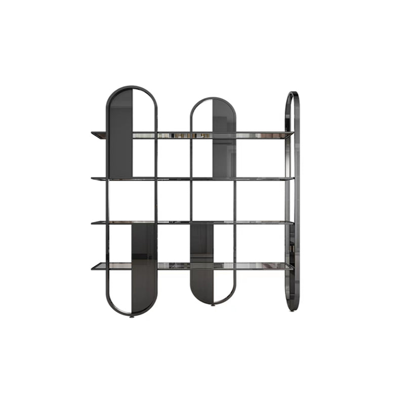 Geometric Modern Style Bookcase Metal Open Back Bookshelf for Home Office