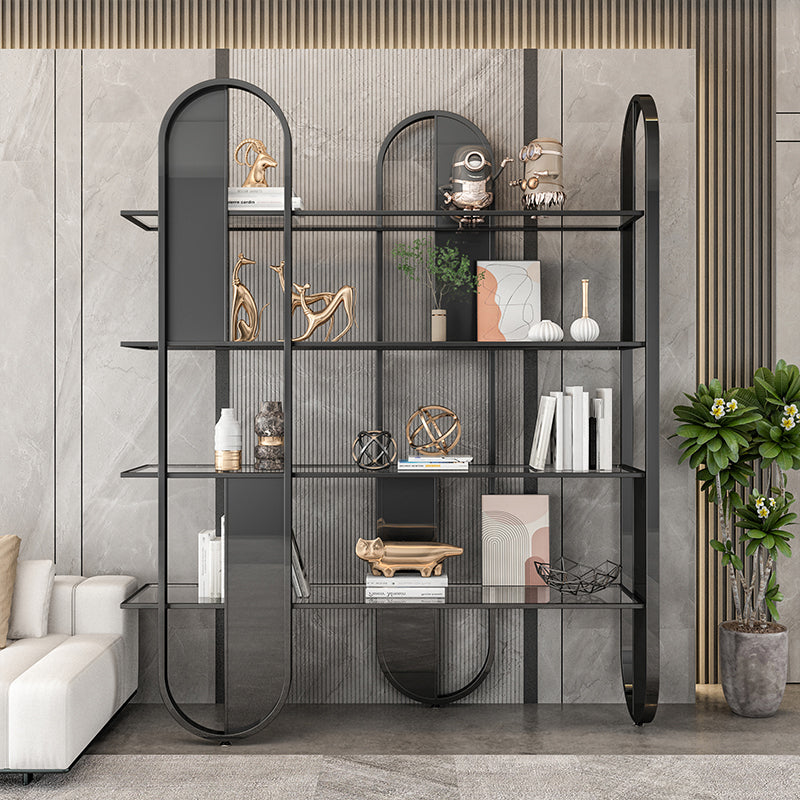 Geometric Modern Style Bookcase Metal Open Back Bookshelf for Home Office