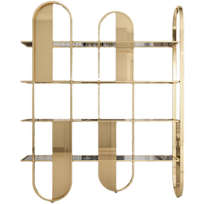 Geometric Modern Style Bookcase Metal Open Back Bookshelf for Home Office