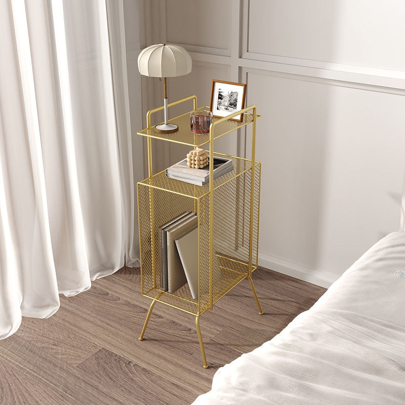 27.5"H Contemporary Style Bookcase Metal Open Back Bookshelf for Home