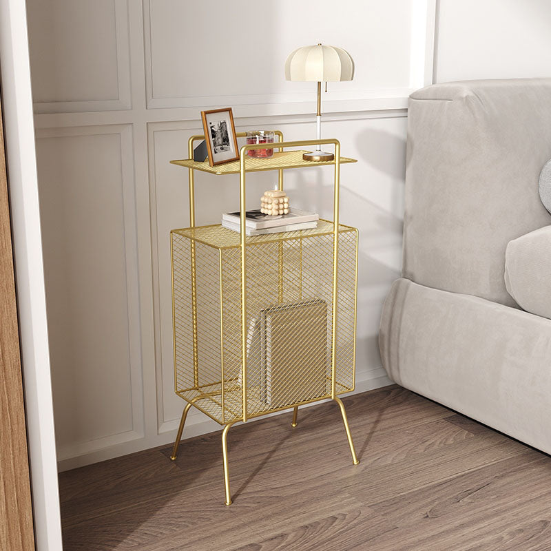 27.5"H Contemporary Style Bookcase Metal Open Back Bookshelf for Home