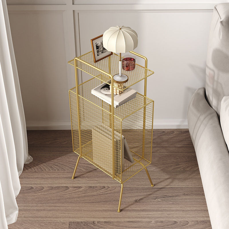 27.5"H Contemporary Style Bookcase Metal Open Back Bookshelf for Home