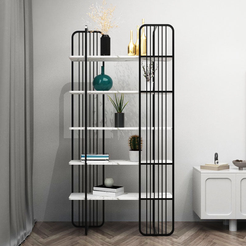 Contemporary Style Bookcase Metal Open Back Etagere Bookshelf for Home Office