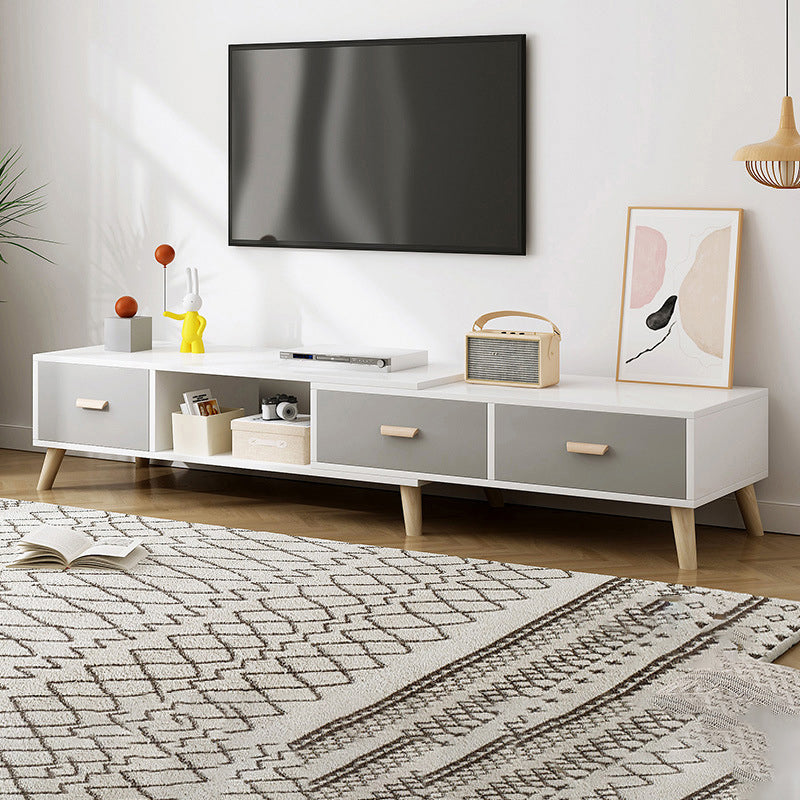 Engineered Wood TV Media Console with Drawers Scandinavian TV Stand