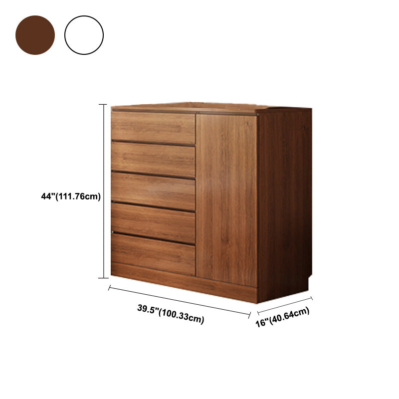 16" W Wooden Chest Modern Style Storage Chest Dresser with Drawers and Doors