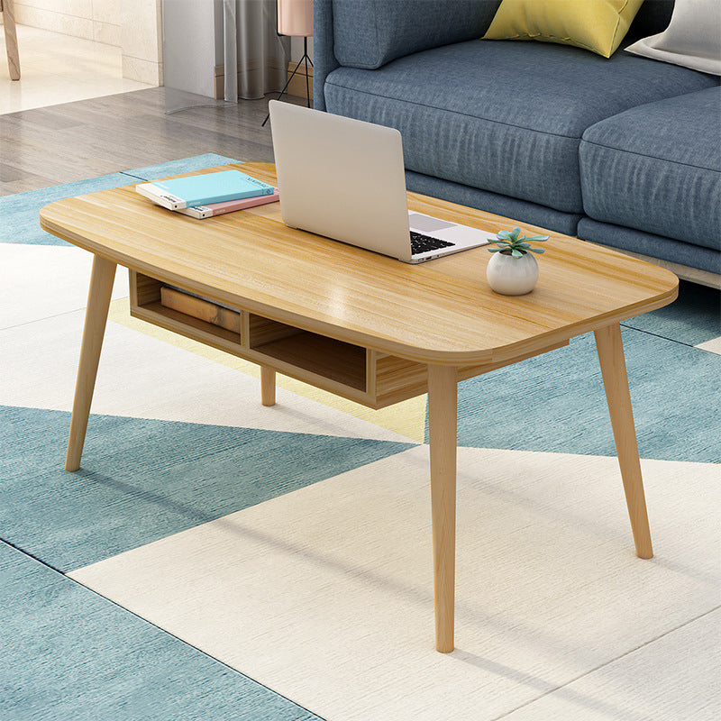 Modern 16.5"Tall 4 Legs Rectangular Wooden Table Top Coffee Table