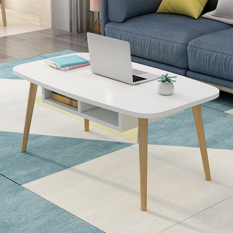 Modern 16.5"Tall 4 Legs Rectangular Wooden Table Top Coffee Table