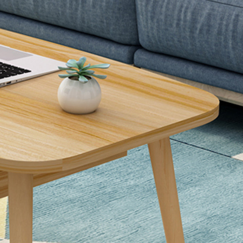 Modern 16.5"Tall 4 Legs Rectangular Wooden Table Top Coffee Table