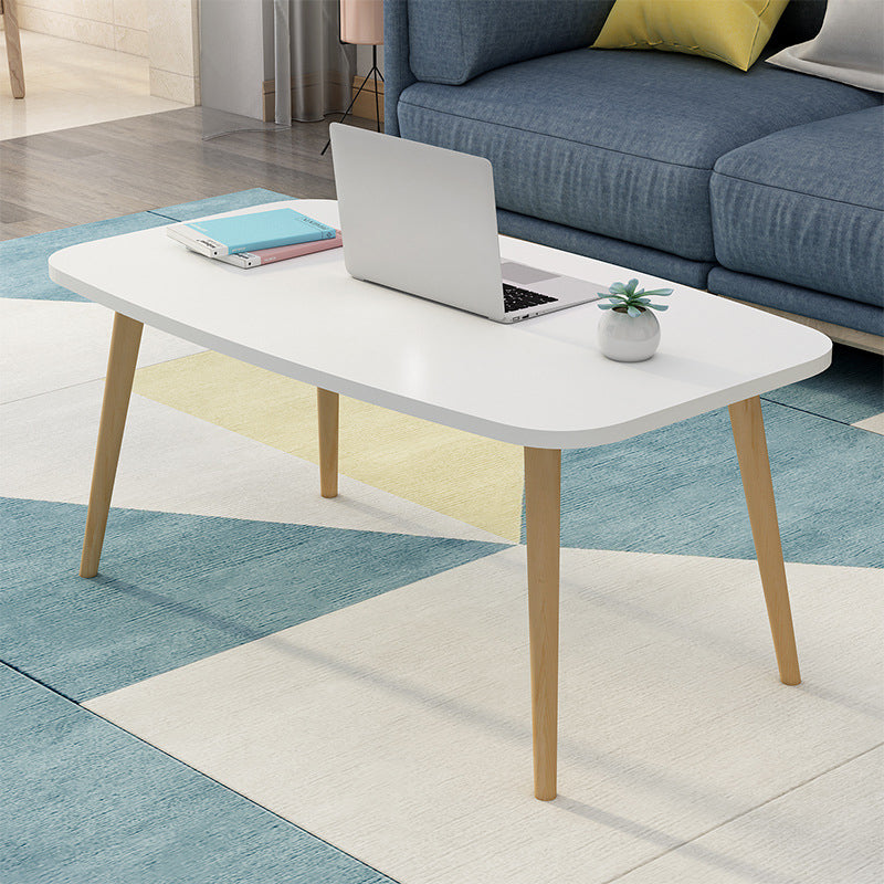 Modern 16.5"Tall 4 Legs Rectangular Wooden Table Top Coffee Table