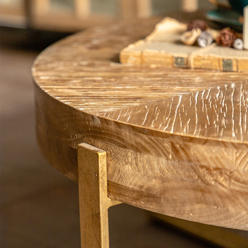 French Country Geometric Coffee or End Table Wood Coffee Table