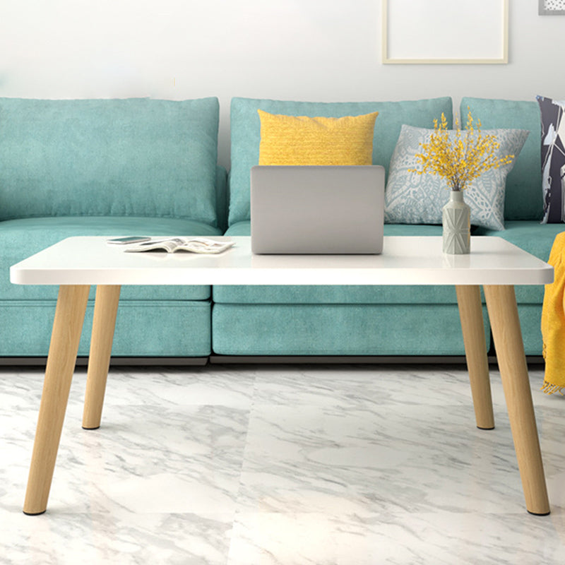 16.5"Tall 4 Legs Natural/ White Rectangular Wooden Table Top Coffee Table