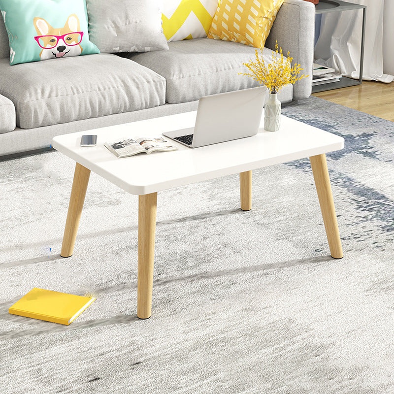 16.5"Tall 4 Legs Natural/ White Rectangular Wooden Table Top Coffee Table