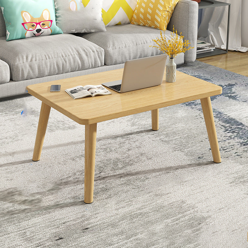 16.5"Tall 4 Legs Natural/ White Rectangular Wooden Table Top Coffee Table