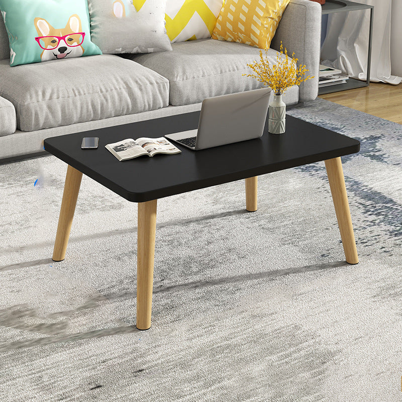 16.5"Tall 4 Legs Natural/ White Rectangular Wooden Table Top Coffee Table