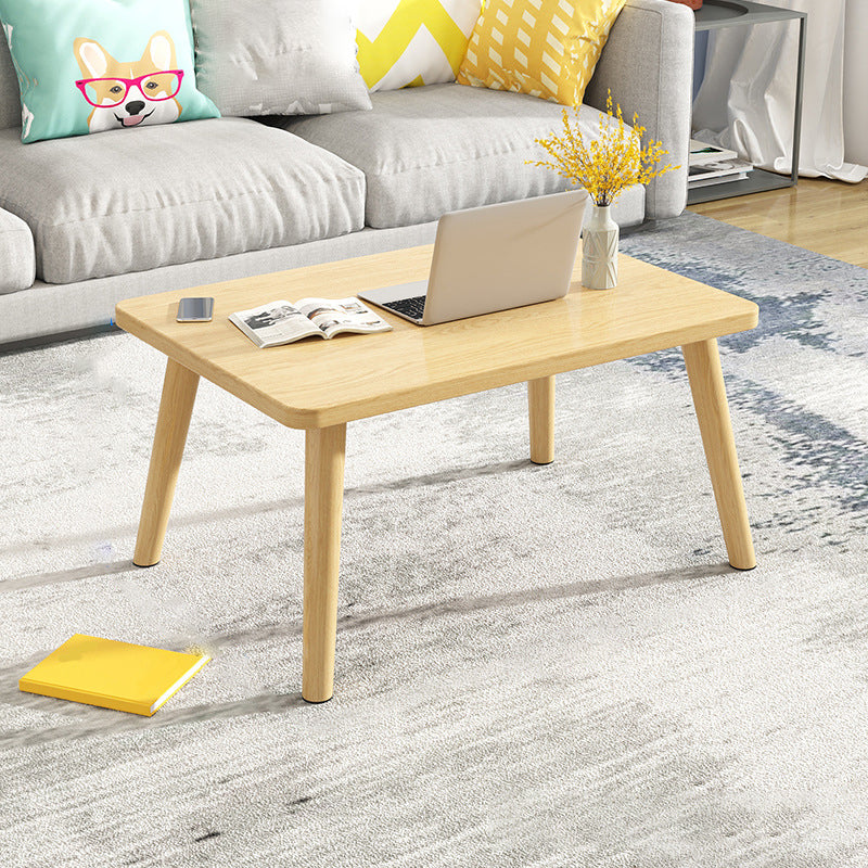 16.5"Tall 4 Legs Natural/ White Rectangular Wooden Table Top Coffee Table