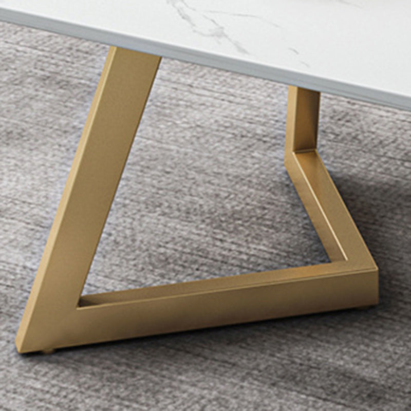 Glam Slate Coffee Table Rectangular Cocktail Table for Living Room