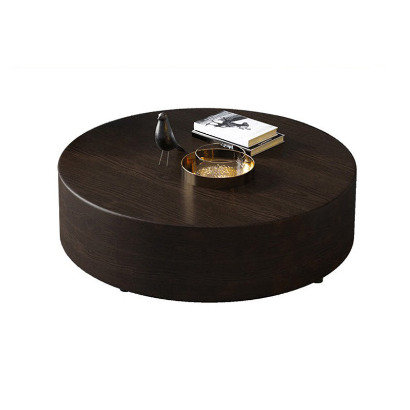 North European Round Coffee Table Wood 1 Cocktail Table with Drawers