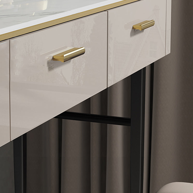 Modern Slate Top Vanity Makeup Table Set Grey Makeup Vanity Desk Table