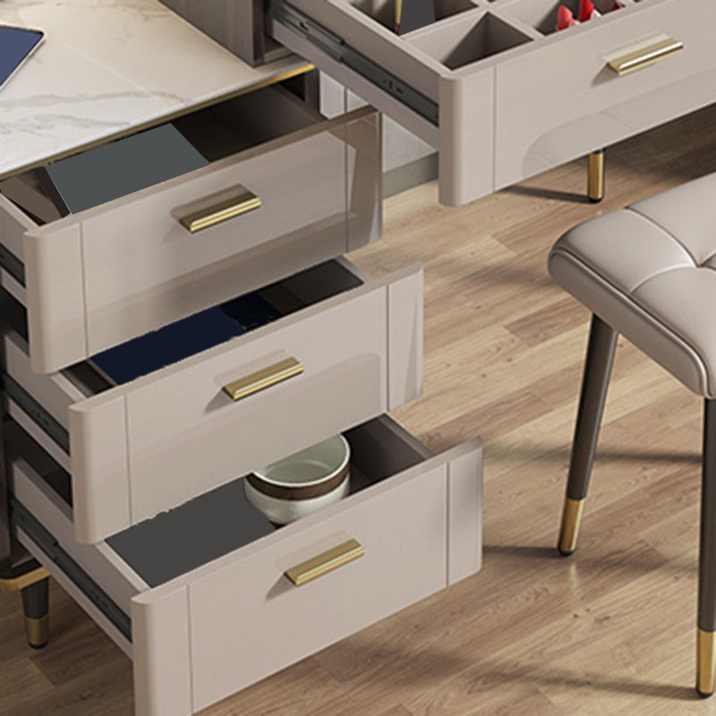 Modern Slate Top Vanity Makeup Table Set Grey Makeup Vanity Desk Table